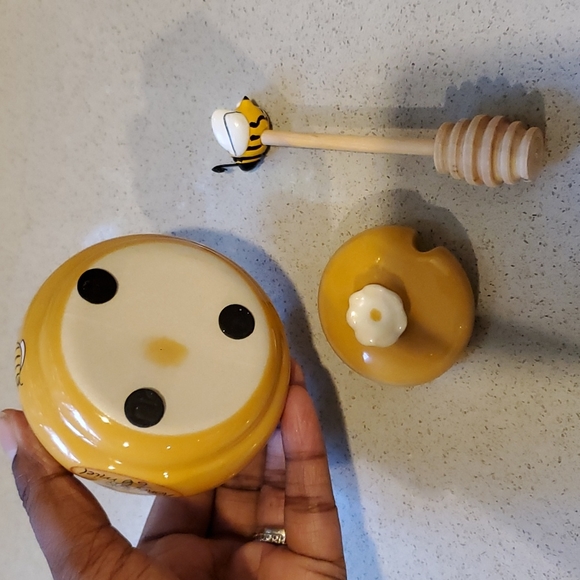 🐝 Mini Beehive Honey Pot with Wooden Dipper 🍯 NEW - Picture 6 of 9